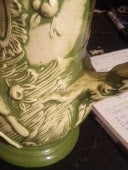Gary Patterson Large Gone Fishing Ceramic Stein w/Lid