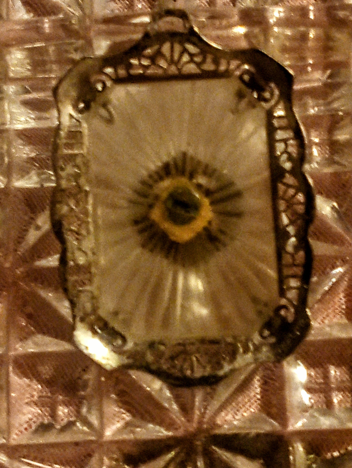 Antique Sterling Silver Filigree Pendant with Cloisonné Enamel Floral Motif