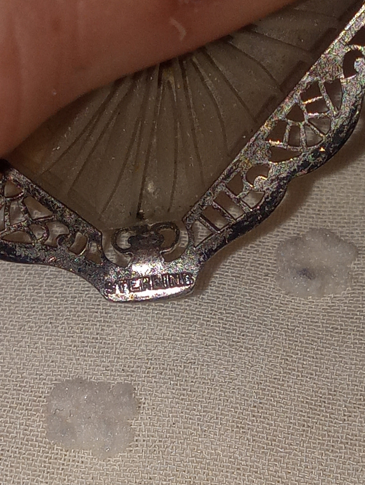 Antique Sterling Silver Filigree Pendant with Cloisonné Enamel Floral Motif