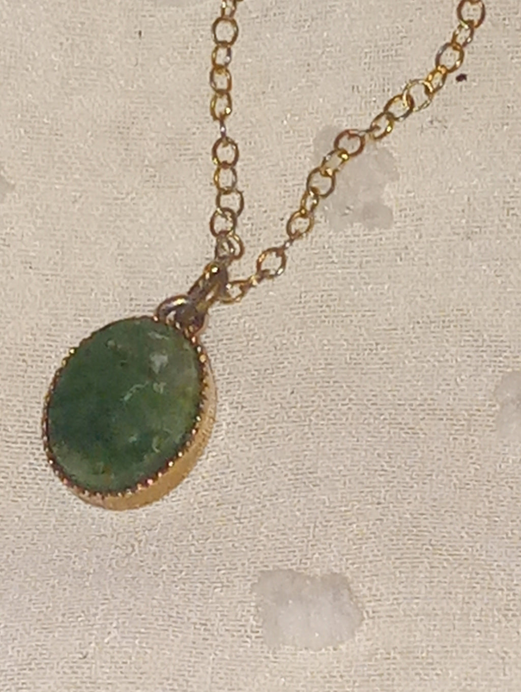 Vintage 12K Gold-Filled Jade Pendant Necklace