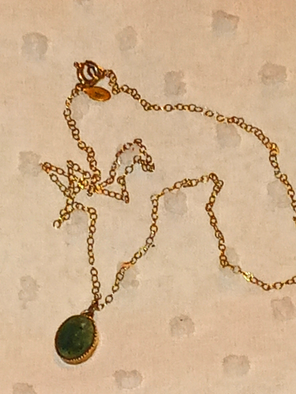 Vintage 12K Gold-Filled Jade Pendant Necklace