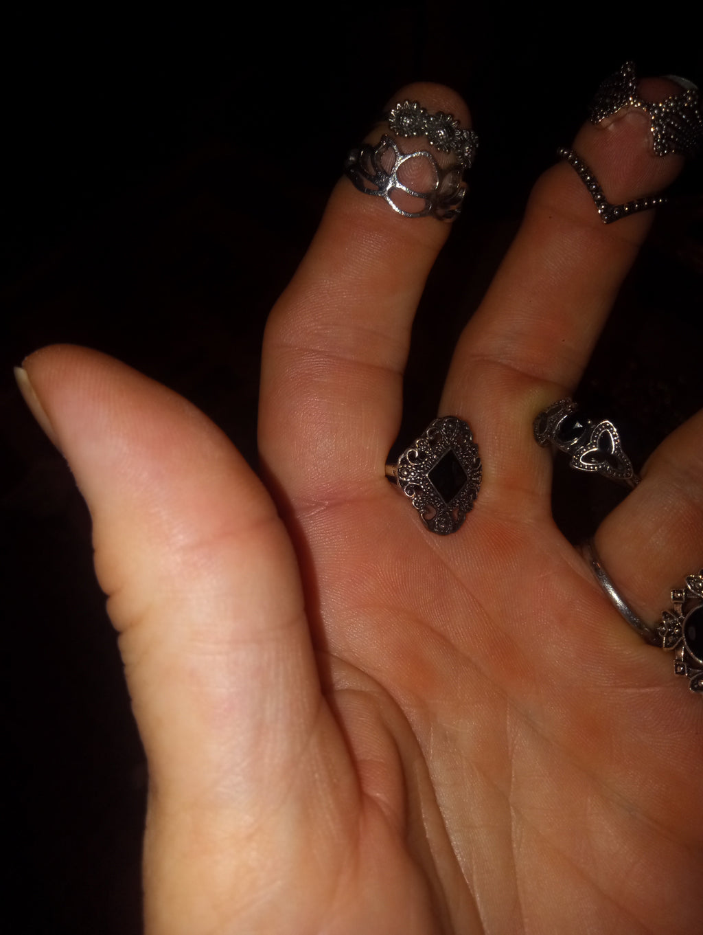 Vintage-Style Silver-Tone Ring Lot — 20+ Piece Set (Size 9)