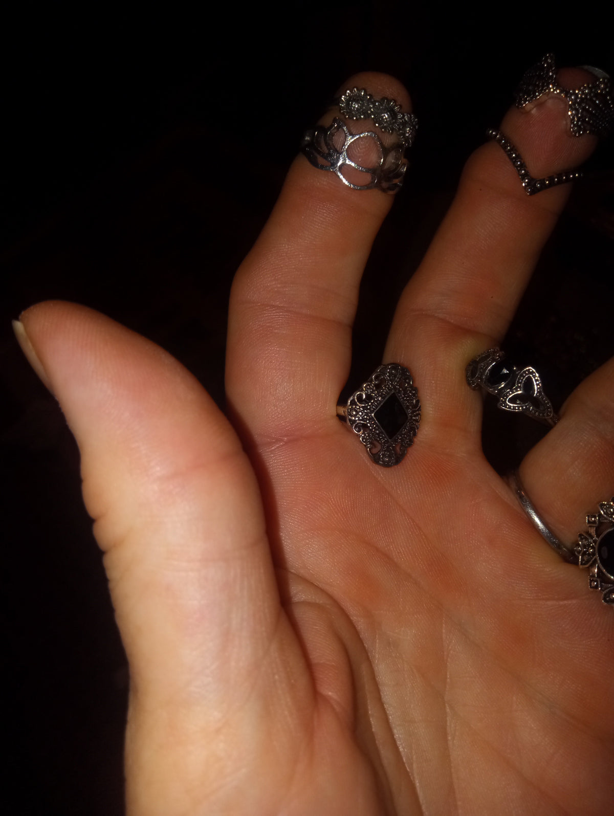 Vintage-Style Silver-Tone Ring Lot — 20+ Piece Set (Size 9)
